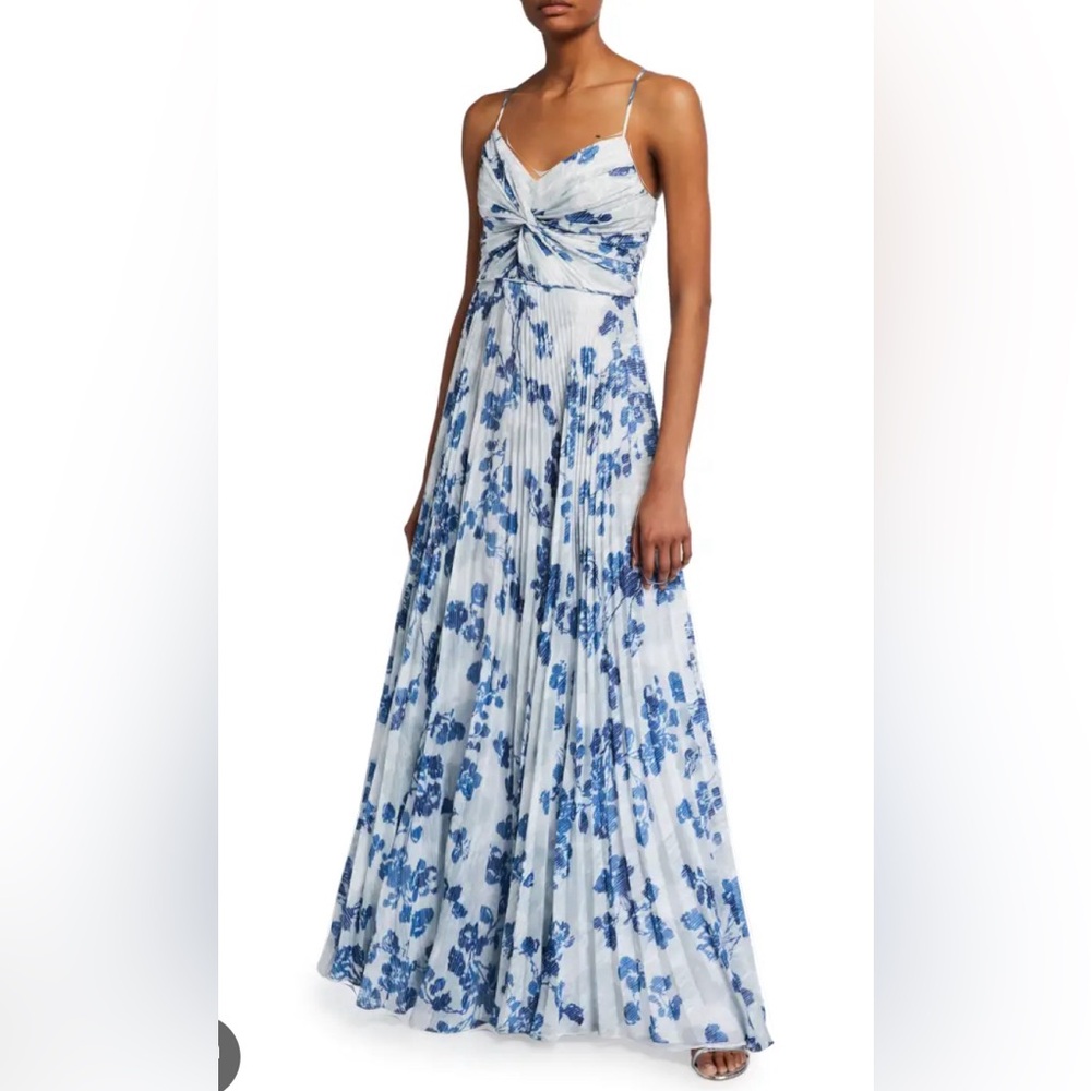 Shoshanna White/Blue Girona Gown